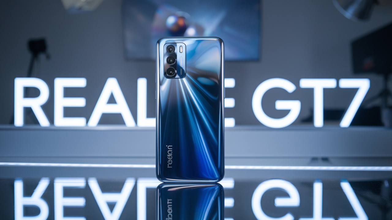 Realme GT 7 Pro smartphone with a sleek design and high-performance display